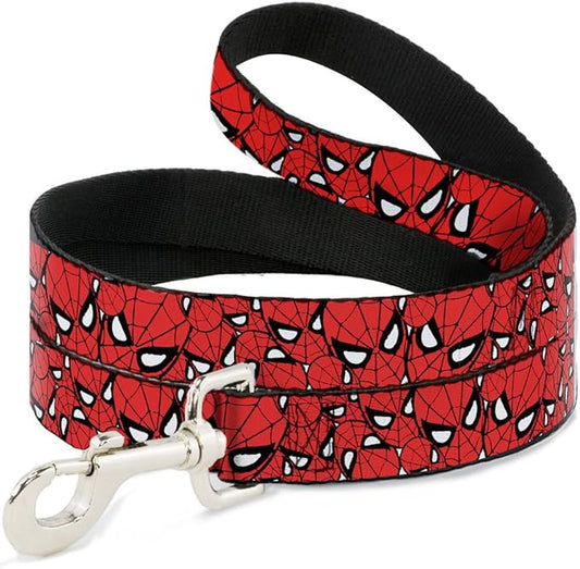 Buckle-Down Pet Leash - Spider-Man Stacked - 4 Feet Long - 1/2" Wide