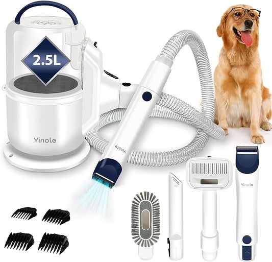 P50 Dog Grooming Vacuum, Pet Grooming Vacuum with Dog Clippers,Deshedding Grooming Tools,Cleaning Tools, 2.5L Large Cup, 12Kpa Adjustable Suction, Ultra-Quiet Pet Grooming Vacuum for Dogs Cats