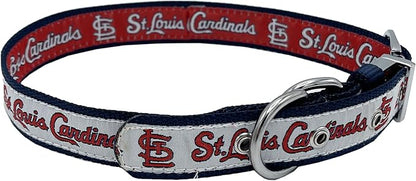 Pets First ST Louis Cardinals Reversible MLB Dog Collar,Large. Premium Home & Away Two-Sided Pet Collar Adjustable with Metal Buckle. Your Favorite Baseball Team, Dogs & Cats,Team Color,SLC-3280-LG
