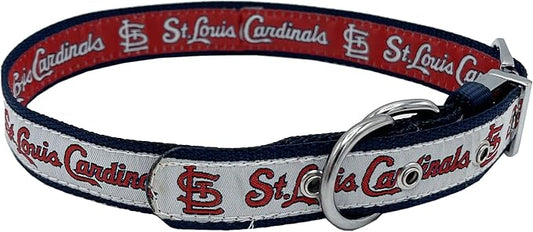 Pets First ST Louis Cardinals Reversible MLB Dog Collar,Large. Premium Home & Away Two-Sided Pet Collar Adjustable with Metal Buckle. Your Favorite Baseball Team, Dogs & Cats,Team Color,SLC-3280-LG