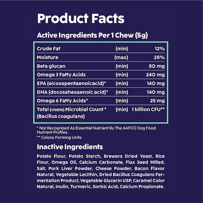 Probiotics for Dogs | Soft Dog Probiotics and Digestive Enzymes for Diarrhea, Gut Health, Itching Skin, Licking Paws | 60 Dog Probiotic Chews | Dog Health Supplies, Pet Supplies for Dogs