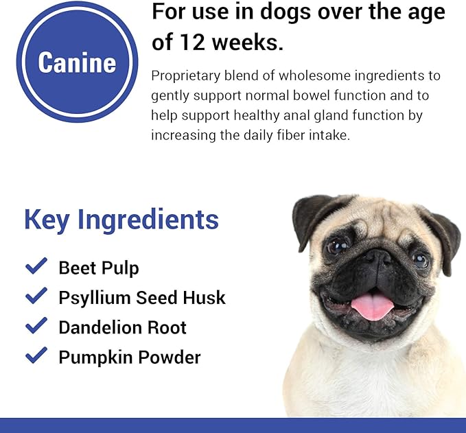 Vet Classics No Scoot Dog Supplements for Healthy Anal Gland Function – Support Normal Bowel Functions, Anal Glands – Increases Daily Fiber Intake for Dogs – 65 Soft Chews