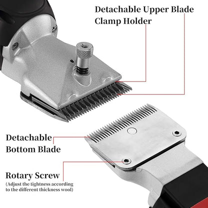 Heavy Duty Clippers for Thick Coats Animals, 500W Professional Electric Shearing Machine for Horse Pony Cattle and Large Dogs Livestocks Grooming, 6 Speed & 2 Detachable Shearing Blades