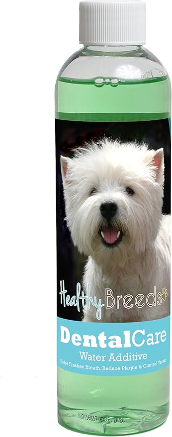 Healthy Breeds Dog Dental Care Water Additive for West Highland White Terrier - Helps Freshen Breath, Reduce Plaque & Control Tartar - Mint Flavor - 8 oz