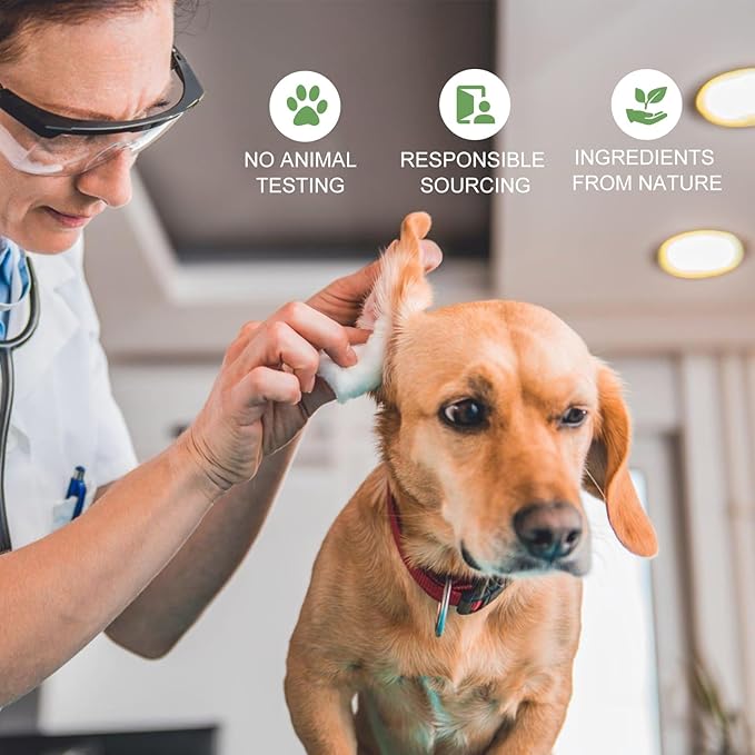 Dog Ear Cleaner Wipes, Dog Wipes, Puppy Essentials Dog Ear Wipes for Dogs & Cats Reduce Pet Ear Dirt and Wax Pet Grooming Supplies Aloe Vera│120 Wipes