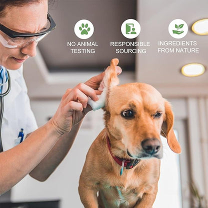 Dog Ear Cleaner Wipes, Dog Wipes, Puppy Essentials Dog Ear Wipes for Dogs & Cats Reduce Pet Ear Dirt and Wax Pet Grooming Supplies Aloe Vera│120 Wipes