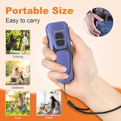 Dog Bark Deterrent Devices, Rechargeable Ultrasonic Anti Barking Device for Dogs, Dog Bark Control Devices 50FT Range Safe for Dogs & Human Portable Indoor Outdoor, Dog Training & Behavior Aids(Blue)