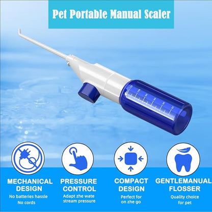 Pet Manually Tooth Cleaner - Equipped for Dog Finger Toothbrush, 2 Nozzles, for Dog and Cat Teeth Cleaning & Dental Care, Cat and Dog Toothbrush, Tooth Brushing Kit Suitable for Dog and Cat