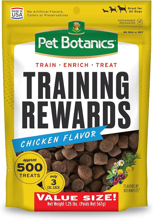 Pet Botanics 20 oz. Pouch Training Reward Soft & Chewy, Chicken Flavor, with 500 Treats Per Bag, The Choice of Top Trainers