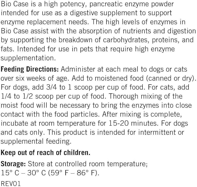 Pancreatic Enzymes for Dogs (Thomas Pet Bio Case Same Formula) - Lots of Love Pet Products - 12 Oz Powder