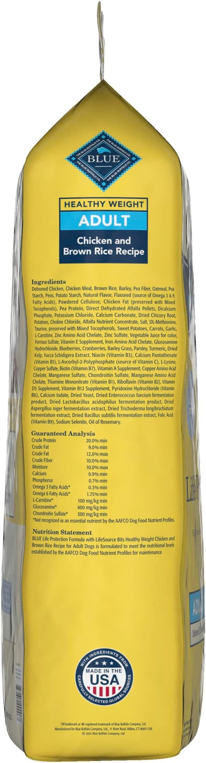 Blue Buffalo Life Protection Formula Natural Adult Healthy Weight Dry Dog Food, Chicken and Brown Rice 30-lb