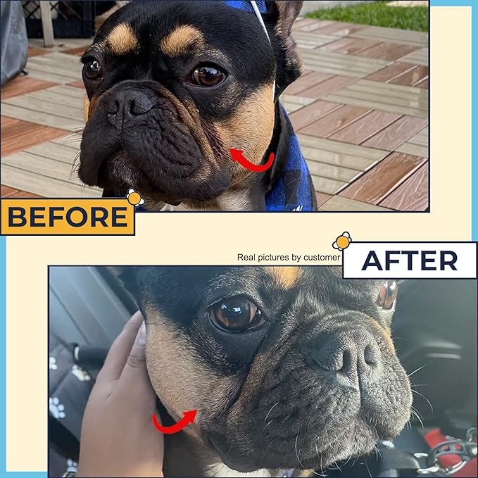Wrinkle Paste For Bulldogs (2oz)+Wrinkle Wipes French Bulldog(50Wipes)-Say Bye To Rash On French & English Bulldog, Pug- French Bulldog Accessories Anti Itch Treatment for Wrinkles, Paw, Tail Pockets