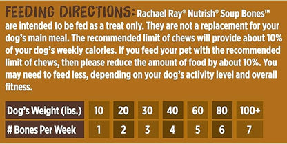 Nutrish Rachael Ray Beef, Pea & Brown Rice 40 Pounds Dry Dog Food (Packaging May Vary) + Beef Recipe 11 Count Soup Bones Bundle