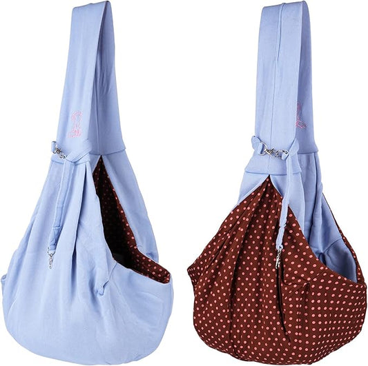 Small Dog Cat Sling Carrier,Hands Free Reversible Pet Carriers Bag,Pet Carrier Shoulder Crossbody Pet Slings Suitable for Puppy, Small Dogs, and Cats for Outdoor Travel (Blue)