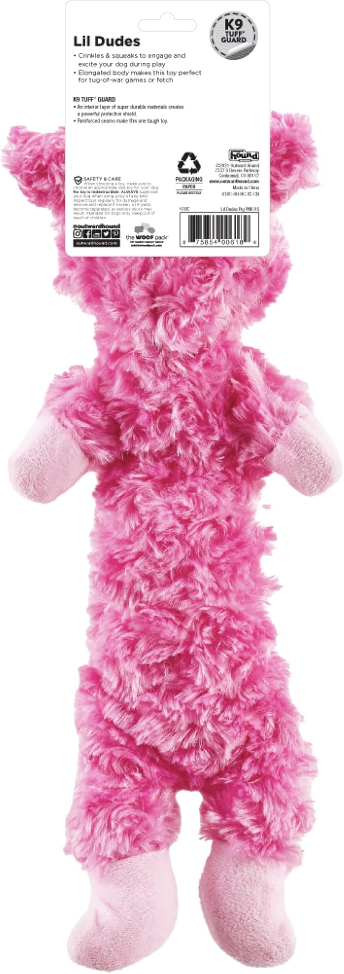 Outward Hound Lil' Dudes Pig Plush Squeaky Dog Toy
