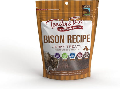 Tender & True Bison Jerky Treat, 4 oz Bag