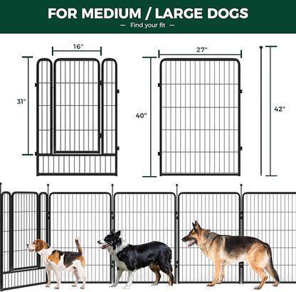 FXW Rollick Dog Playpen for Yard, RV Camping│Patented, 40 inch 8 Panels