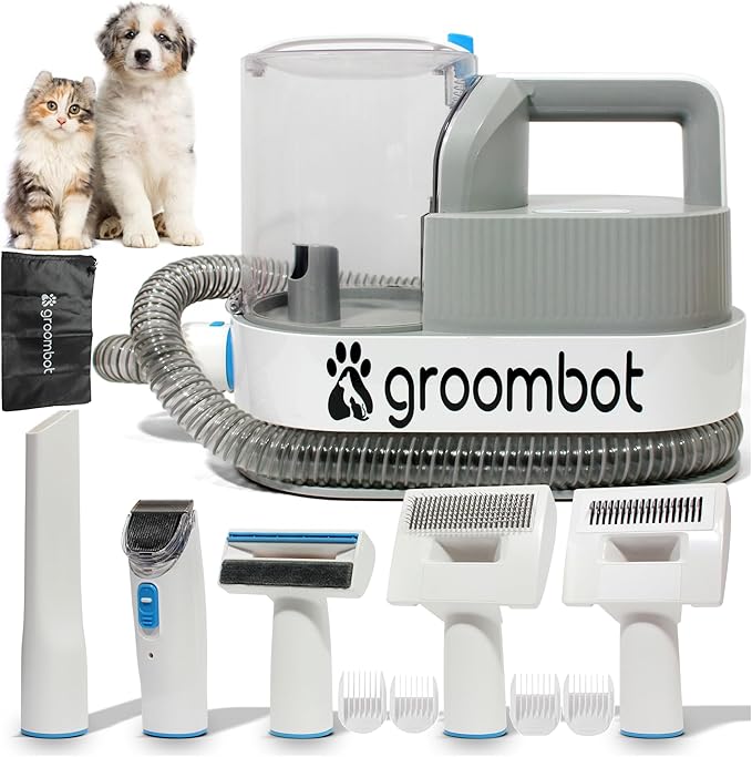 Pet Grooming Kit & Vacuum, Low Noise Suction, 2.5L Large Hair Collection Box, 5 Professional Grooming Tools for Shedding, Trimming, and More for Dogs Cats and Other Animals