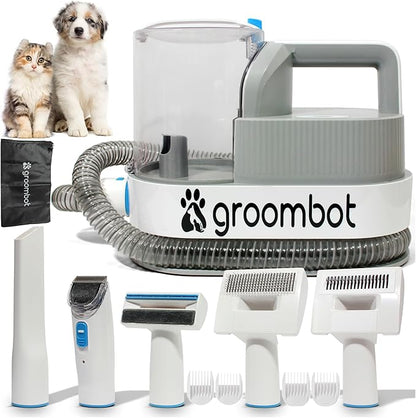 Pet Grooming Kit & Vacuum, Low Noise Suction, 2.5L Large Hair Collection Box, 5 Professional Grooming Tools for Shedding, Trimming, and More for Dogs Cats and Other Animals