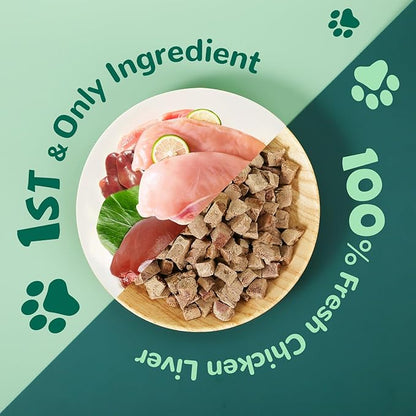 Freeze Dried Chicken Liver Pet Treats, High Protein Freeze-Dried Pet Food for Dogs, Cats, Fresh Ingredient Snacks, 4.6oz, Rawhide Free&Grain Free
