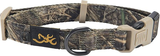 Browning Classic Preformance Webbing Pet Collar, Fully Adjustable, Available in Solid Colors and Camo Patterns, Realtree MAX-7, Medium