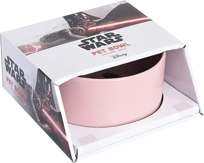 STAR WARS Princess Leia "Future is Female" Dog Bowl, 6 Inch | 6" Dog Bowl, Ceramic Dishwasher Safe STAR WARS Dog Food Bowl Holds up to 3.5 Water, Dry Food, or Wet Food,Pink,1 Count (Pack of 1),FF13175
