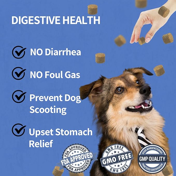 Probiotics for Dogs – Natural Digestion & Health Supplement, Support Gut Health, Nutrient Absorption, Diarrhea, Digestive Health, No Artificial Ingredients 120 Soft Chews Chicken