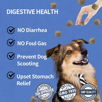 Probiotics for Dogs – Natural Digestion & Health Supplement, Support Gut Health, Nutrient Absorption, Diarrhea, Digestive Health, No Artificial Ingredients 120 Soft Chews Chicken