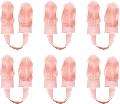 Dog Toothbrush Kit, 6Pack Dog Finger Toothbrush for Dog Teeth Cleaning&Dog Dental Care, Cat Toothbrush Dog Tooth Brush Puppy Toothbrush Pet Toothbrush (Pink (6-Pack))