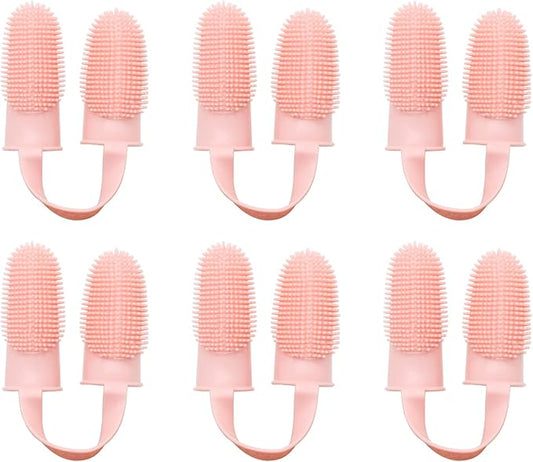 Dog Toothbrush Kit, 6Pack Dog Finger Toothbrush for Dog Teeth Cleaning&Dog Dental Care, Cat Toothbrush Dog Tooth Brush Puppy Toothbrush Pet Toothbrush (Pink (6-Pack))