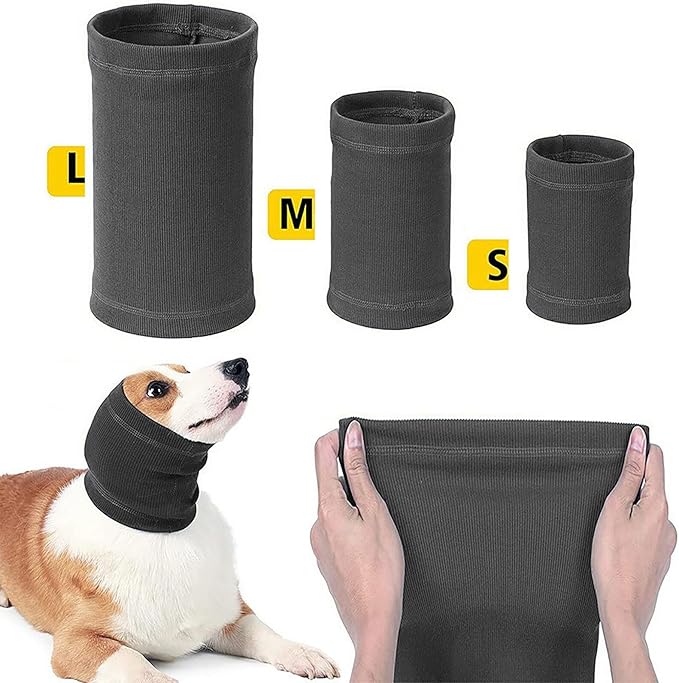 Dog Ear Cover, Pet Ear Covers for Bath, Neck and Ears Warmer for Dog Cats, The Grooming and Force Drying Tool for Anxiety Relief& Calming Dogs