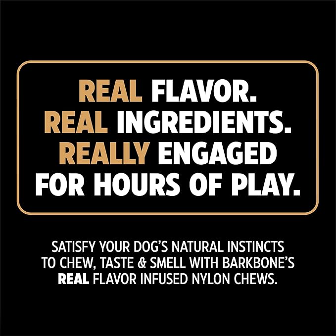 Pet Qwerks Wishbone BarkBone - Nylon Chew Toy for Aggressive Chewers - Bacon Flavor - 5.38"