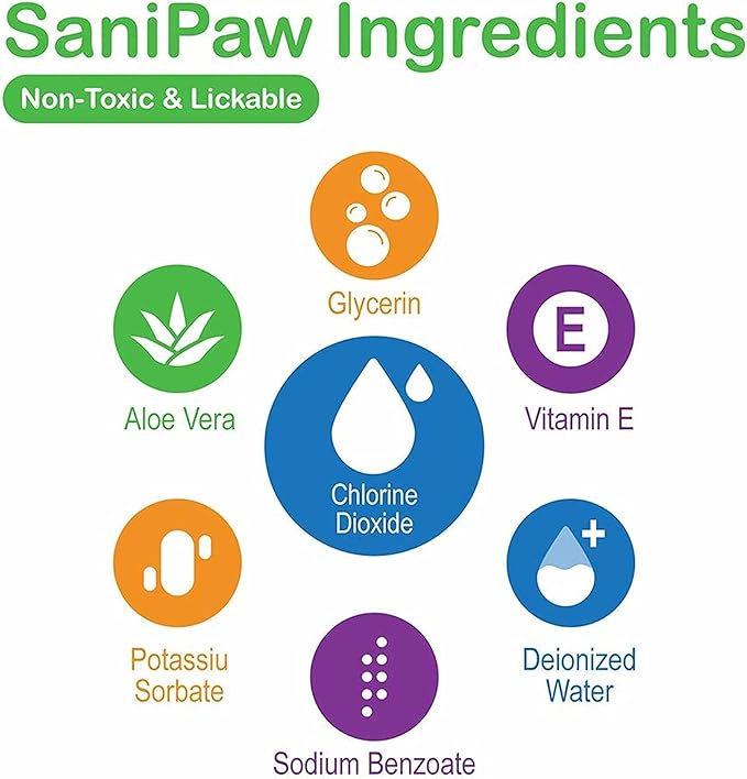 PAWZ Protex SaniPaw Odor Eliminating Dog Paw Wipes (60 Wipes) Cleansing Dog Grooming Wipes, Simple & Safe Lickable Ingredients - Paw Cleaner for Dogs, Pet Wipes