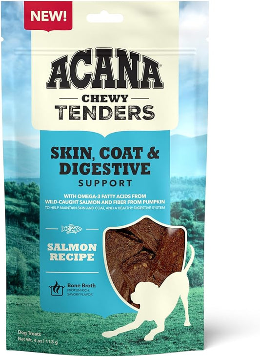 ACANA Chewy Strips Dog Treats, Salmon, High Protein Dog Treats, 4oz