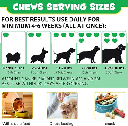 Probiotics for Dogs with Prebiotics and Digestive Enzymes, Dog Probiotics Chews Omega-3 & 6, Vitamin, Improve Digestion, Immunity, Reduce Diarrhea, Gas