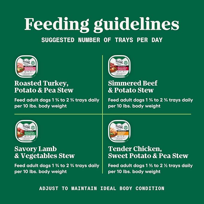 NUTRO Natural Grain Free Adult Dog Wet Food Cuts in Gravy Variety Pack of Beef, Lamb, Chicken, and Turkey Recipes, 3.5 oz. Trays (Pack of 36)