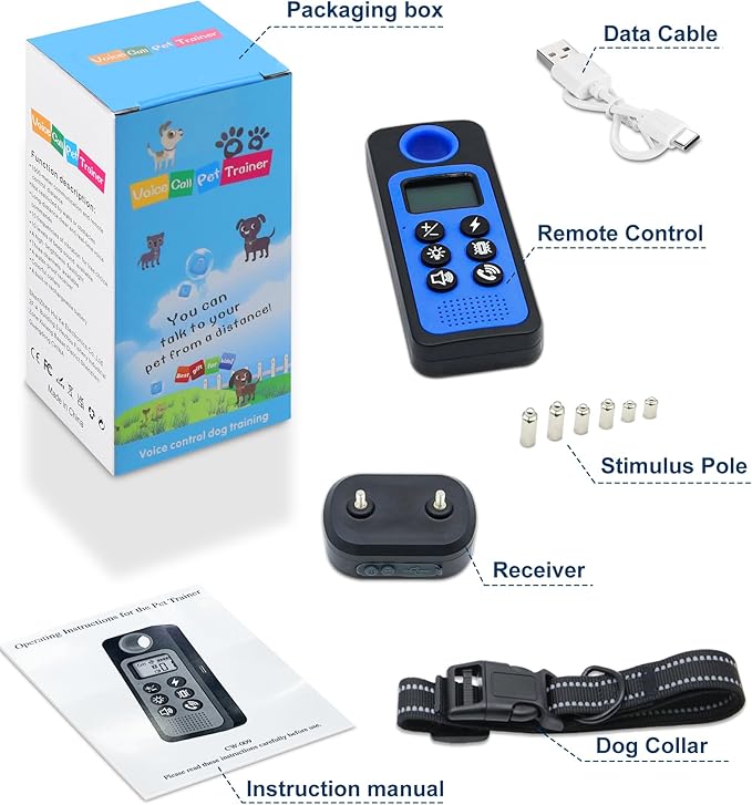 Dog Shock Collar for Dog Training & Behavior Aid, Up to 3300FT Remote Range Training Collar with 4 Training Modes, Voice Call | Vibration(1-10) | Beep(1-10) | Safe Shock(1-10)