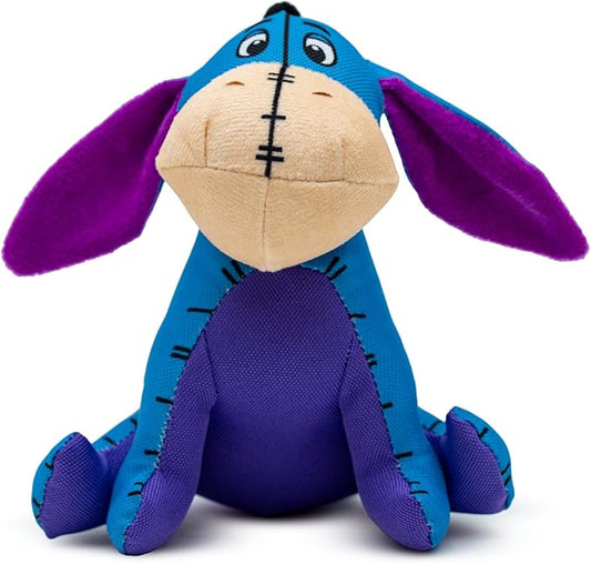 Buckle-Down Disney Dog Toy, Winnie The Pooh Eeyore Sitting Pose Blue Pet Toy, Ballistic Nylon Plush