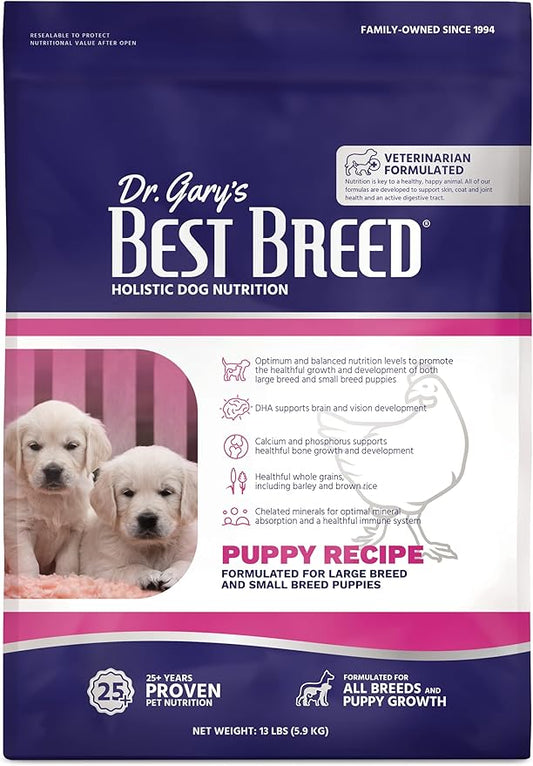 Best Breed Dr. Gary's Puppy Recipe Made in USA [Natural Dry Dog Food] - 13lbs, Dark Brown (7-53182-95267-3)