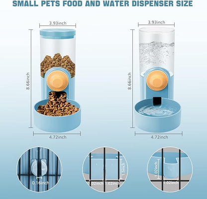 Anti-Spill Automatic Pet Food Water Dispenser, Blue, 1L, Plastic, for Ferret, Guinea Pig, Cat, Dog