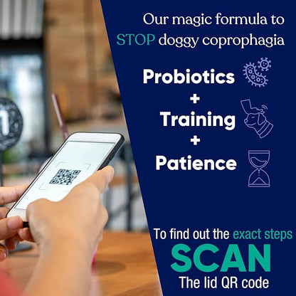 Probiotic - Coprophagia Treatment for Dogs - Stop and Prevent Dog from Eating Poop - No Stool Eating, Deterrent and Prevention - Probiotics Powder for Cats, Dogs & Puppies