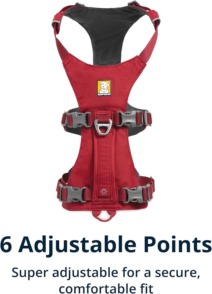 Ruffwear, Flagline Dog Harness, Lightweight and Reflective, No Pull Dog Lift Harness for Hiking, Running and Everyday Use, Red Rock, Small