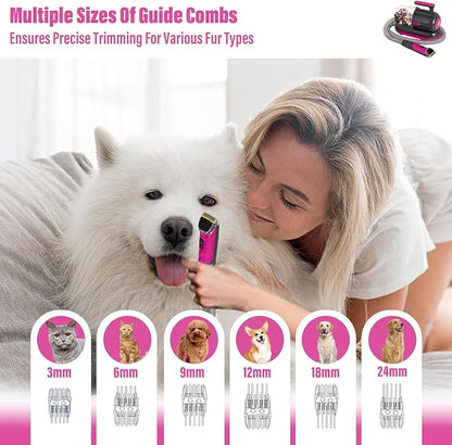 S7 Dog Grooming Vacuum & Dog Grooming Kit, 1.8L Powerful Dog Vacuum Cleaner with Dog Clippers and Deshedding Brush 5 Grooming Tools Dog Grooming Kit,for Dogs, Cats and Other Animals(Dyson)