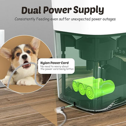 Automatic Cat Feeders, App Control Smart Pet Food Dispenser with Portion Control&Timer Setting, Auto Dog Feeder 1-10 Meals, Voice Record, Small & Medium Pets,2.4G Wi-Fi ONLY, 3L/13cup (White)