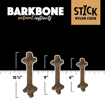 Pet Qwerks Nylon Stick BarkBone - Durable Dog Toys for Aggressive Chewers - Peanut Butter Flavor - 9"