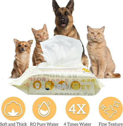 Hamiledyi Pet Wipes for Dogs, 6 Packs of 80 Count Cats Paws Feet Wipe, Soft Thick Puppy Grooming Wipes with Lids for Quick Cleaning Butt Feet Ears Eyes Nose