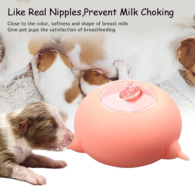Puppy Kitten Feeder Milk Nipple, Puppy Bottles for Nursing with 3 Nipples, Puppy Feeders for Multiple Puppies Puppy Milk Replacer Formula
