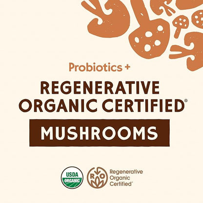 Super Blend Powder, Mushroom Mycelium and Dog Probiotic Supplement for Brain and Digestive Health, Turkey Tail & Probiotics