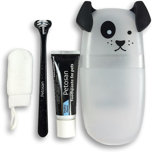 Puppy and Toy Breed Dental Kit with Toothbrush, Toothpaste and Microfiber Cleaner