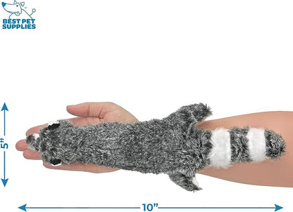 Best Pet Supplies Stuffing Free Squeaky Dog Toys for Small Dogs, Medium Dogs, and Large Dogs, Durable, Best Dog Chew Toy for Teething Puppy, Indoor Play - Fox, Raccoon, Small